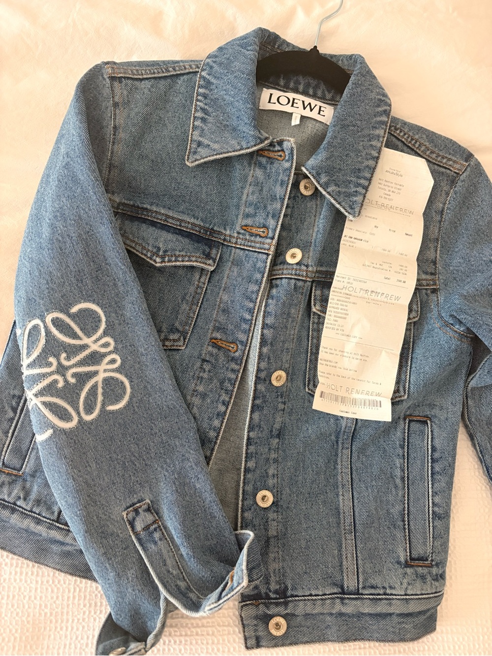 Loewe Light Blue Denim Jacket with White anagram - Picture 1 of 4